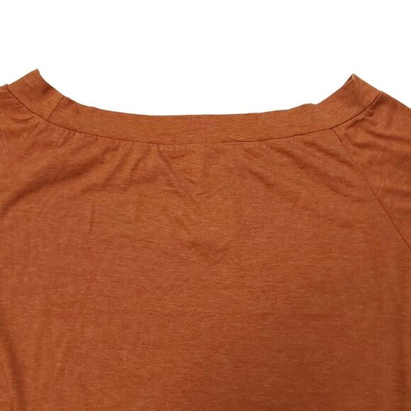 Halife Top Blouse Womens XXL Scoop Neck Dolman Sleeve Lightweight Rust Casual - Picture 8 of 12